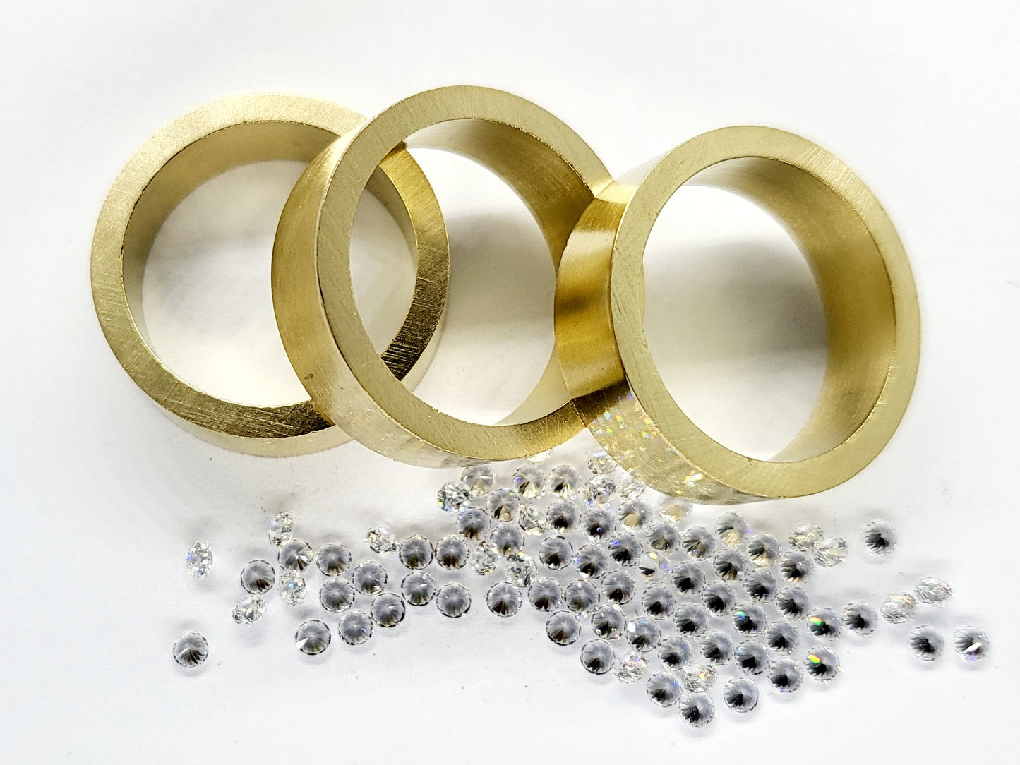 Brass rings x 3 plus Stones