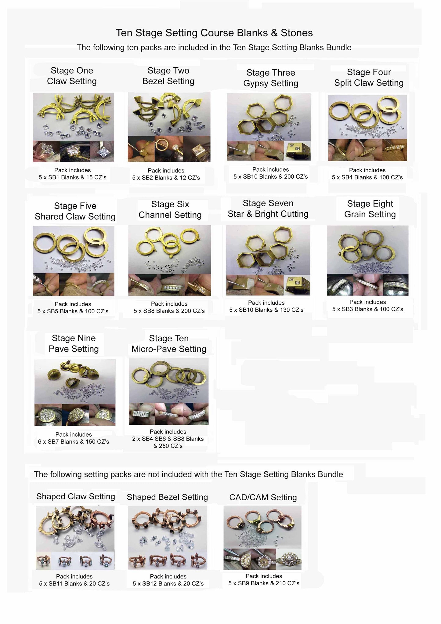 Ten Stage Setting blanks bundle